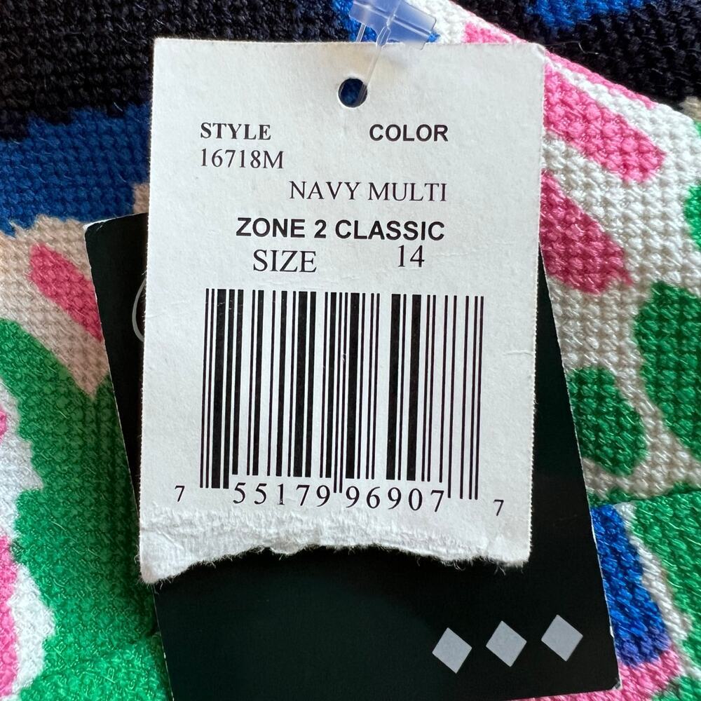 Gabby Skye Shift Dress Sleeveless in Navy Blue Kaleidoscope colors Women's Sz 14 - Picture 10 of 10